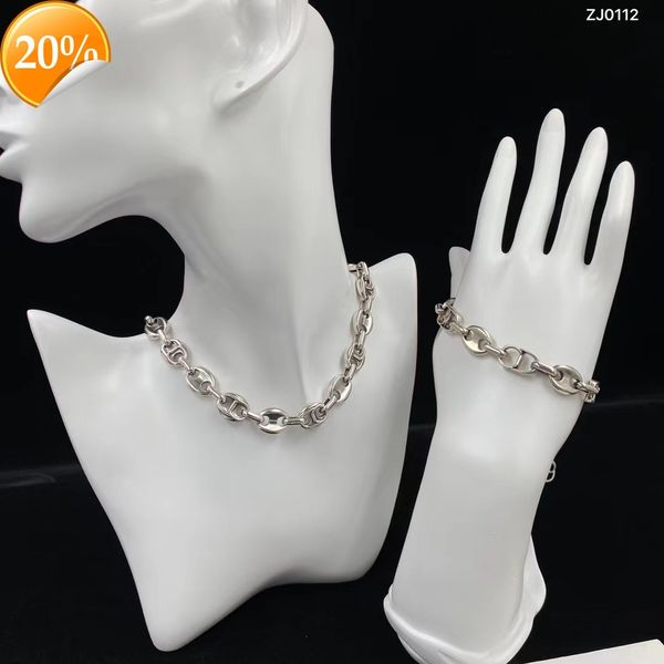 

high-end fashion design women's necklace d family new bracelet french minority 925 silver hip hop punk hollow out