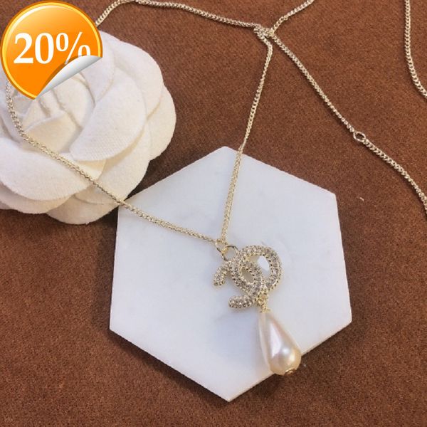 

high-end fashion design women's necklace 2020 new xiangjia pearl rhinestone classic snake bone chain sweater neck female, Silver