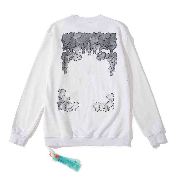 

off men's sweatshirts offs brands oil painting arrow streetwear letter hoodie hip hop long sleeve women designer hooded skateboards bla, Black