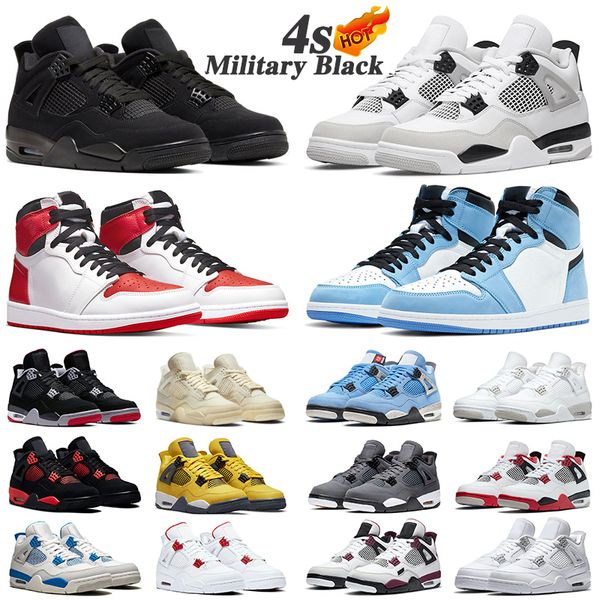 

4 4s men basketball shoes women red thunder black cat sail white oreo cactus jack dark military blue mocha university pine green mens