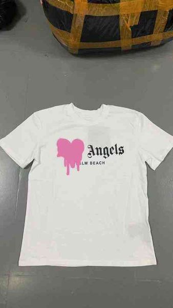 

men's t shirts palmes angles tee spring autumn daily black ordinary youth loose collarless cotton hoodless letter short sleeve t-shirt, White;black