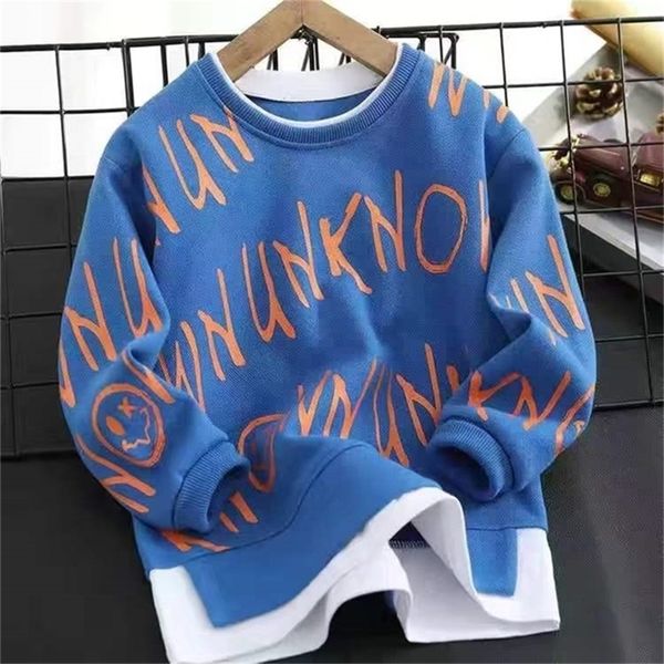 

pullover autumn sweatshirts boys clothes long sleeve pullovers moletom fashion sudaderas kids girls cotton teens children clothing 220919, Blue