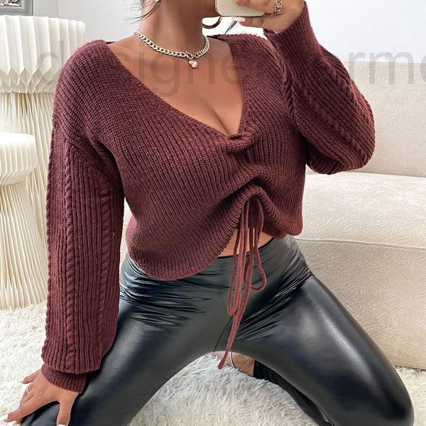 

women's sweaters designer autumn and winter new large women's loose solid color knitwear v-neck sweater women 6iss, White;black