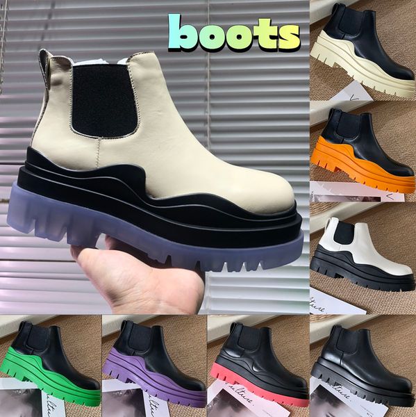 

designer boots shoes tire ankle chelsea platform boots booties height increase 5.5cm triple black blue grass purple red white kiwi pink men