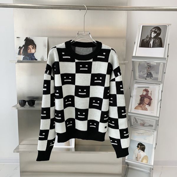 

906 l 2022 milan runway autumn women's sweater brand same style long sleeve crew neck pullover womens xinyi, White;black