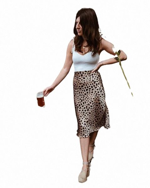 

skirts slim wild women skirt casual slip style vintage high waist midi leopard pattern u1vg#, Black