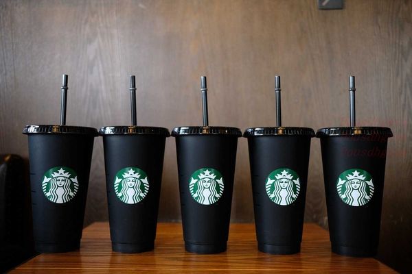 

starbucks mug 24oz transparent color changing tumblers magic plastic drinking cup with lid and straw candy colors magic coffee mug custom