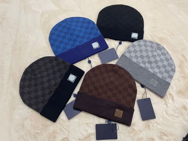 

designer autumn winter style beanie hats men and women fashion knitted cap autumn wool outdoor warm skull caps, Blue;gray