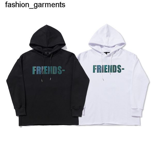 

designer men's hoodies sweatshirts trendy vloness colorful reflective friends hoodie for men women, Black
