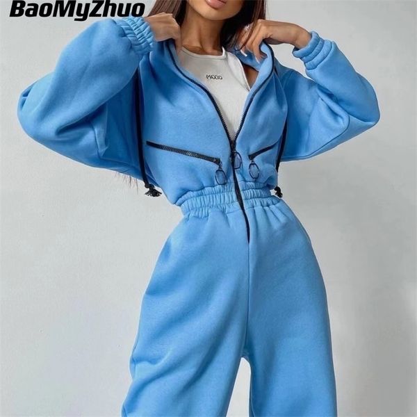

women's two piece pants autumn fake sets women tracksuit oversized suit winter solid sports trouser hoodie set female casual sweatshirt, White