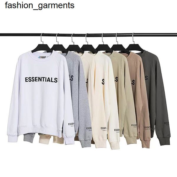 

men's hoodies sweatshirts chao brand bear double thread essential letter glued round neck long sleeve sweater men, Black