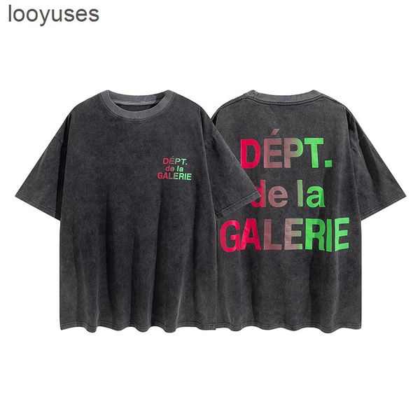 

tee shirts hip t dept designer galleryss hop high street fashion brand gd used wash loose round neck print short sleeve t-shirt men, White;black