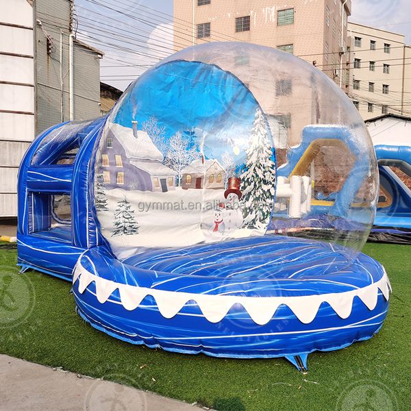 

2022 christmas activities giant inflatable snow globe with tunnel inflatable balloon x mas decoration