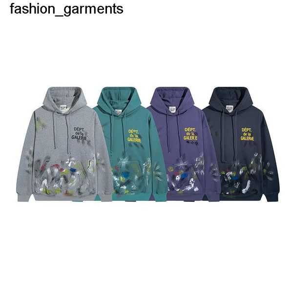 

men's hoodies sweatshirts chaopai gary dept ink splashing graffiti printed thin velvet hoodie men's and women's high street h, Black