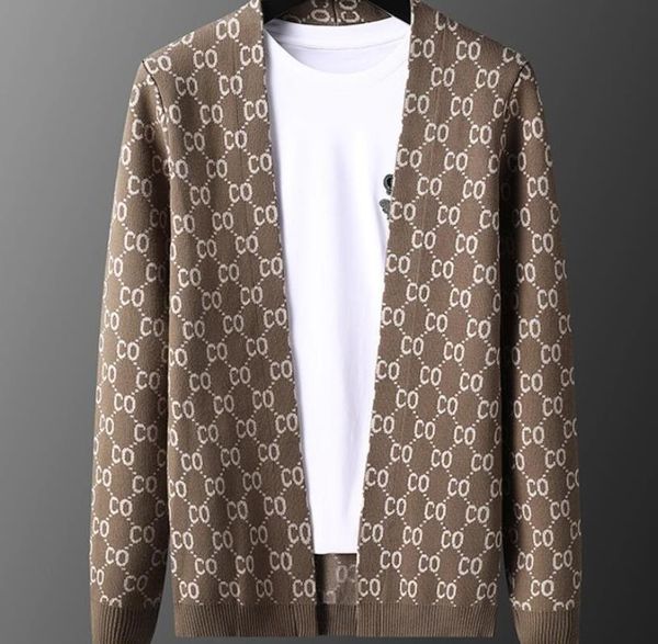 

men sweater hombre botone outwear sweater luxury ggity letter new printed cardigan jacket, White;black