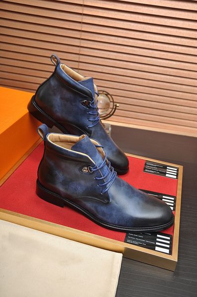 

gentlemen classic genuine leather ankle boots men fashion famous party wedding dress shoes brand casual martin boots size 38-45, Black