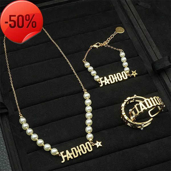

50% off factory clearance sale designer new brand jewelry necklace charm d dijia letter women's red live clavicle chain, Silver