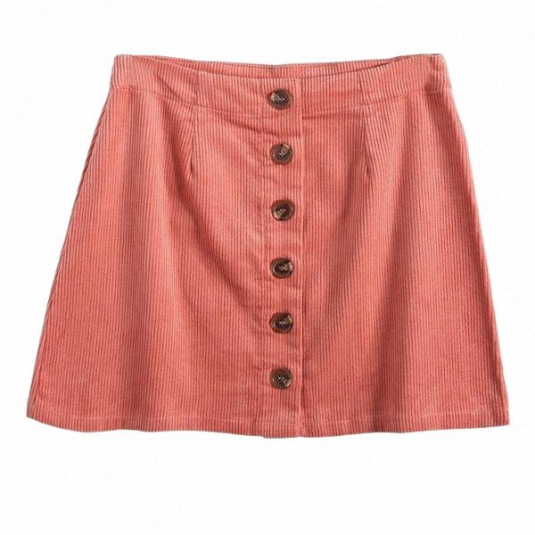 

skirts biaoruina 3 colors women's corduroy solid color retro mini a-line skirt front zipper high waist fashion u8jx#, Black