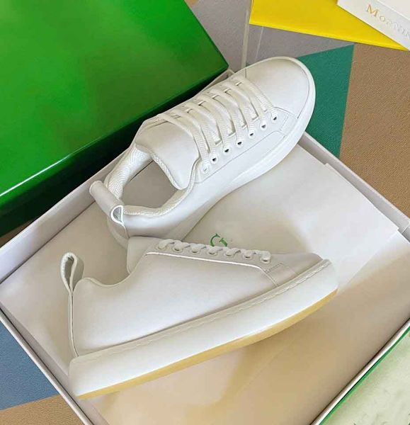 

casual-stylish man pillow sneaker shoes white black green leather men discount footwear chunky platform sole skateboard walking eu 38-46 box