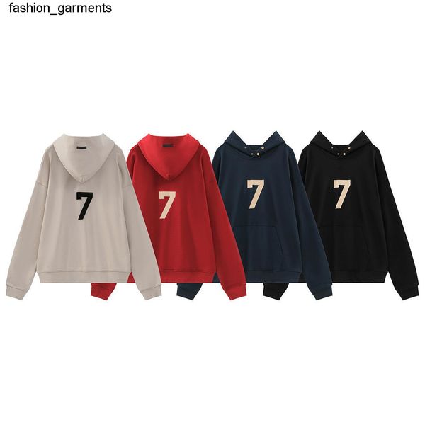 

men's hoodies sweatshirts tide brand essential flocked hooded sweater for men and women high street hoodie coat, Black