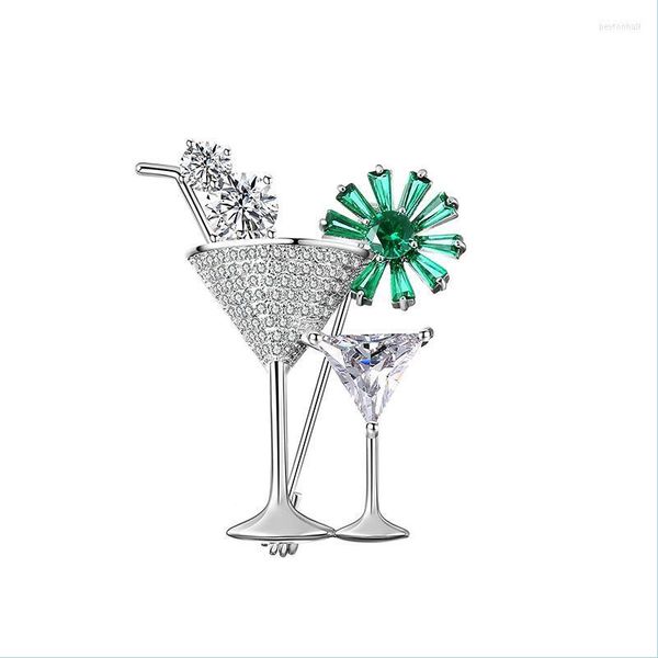 

pins brooches brooches trendy elegant copper brooch cocktail cup and beautif flowers highlight temperament zircon pin hig jewelshops dhqwn, Gray