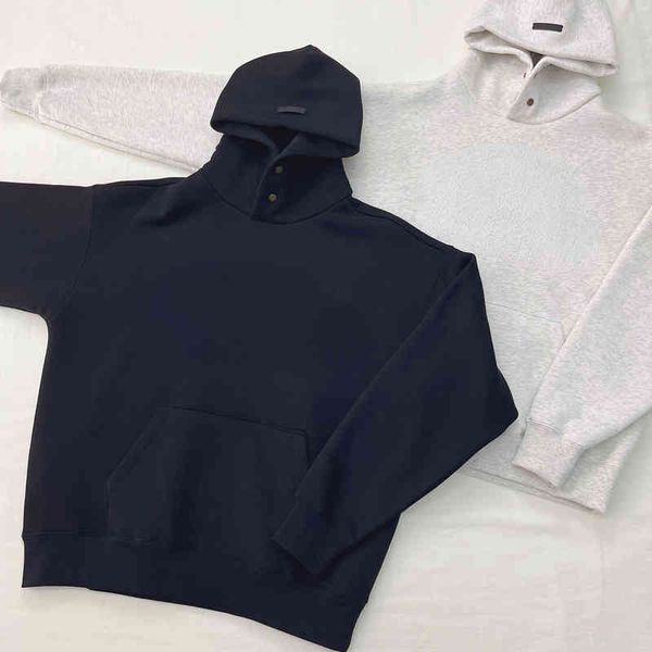 

men's hoodies sweatshirts correct version season 7 fog main line baseball letter hooded plush men's and women's sweaters, Black