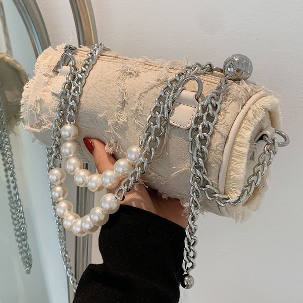 

evening bags ladies pearl chain shoulder fashion hand held handbag selling messenger hand cylinder 220919