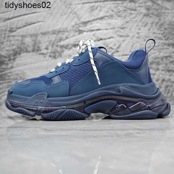 

new european style youth round balencaigass shallow mouth lace up air cushion flat heel casual blue daddy shoes in summer and autumn of 2022, Black