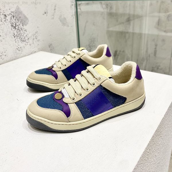 

roller shoes designers shoes casual shoe lace-up sneakers blue red web stripe trainer italy vintage classic dirty leather screener sneaker m