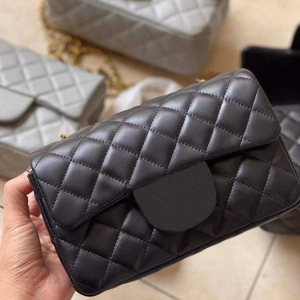 

5a woc crossbody designer bags luxurious classic flap women handbags mini messenger bag lambs leather clutch gold chain purse