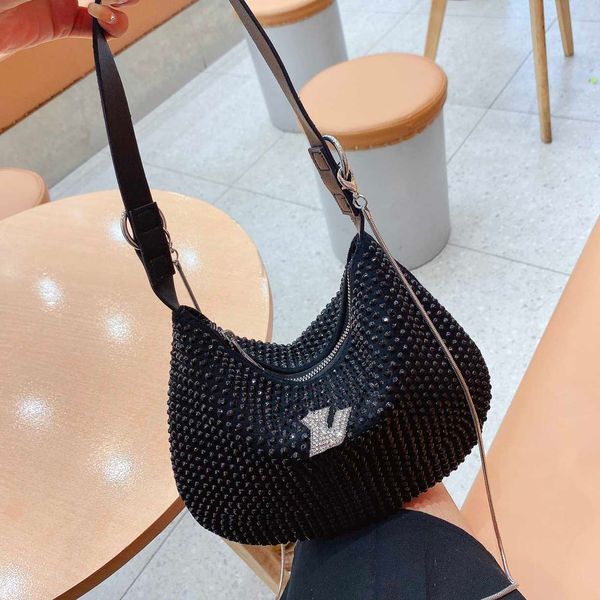 

tote handbag designer bag classic luxury double circle rhinestone crossbody bag brand chain clutch party wallet bridal bags