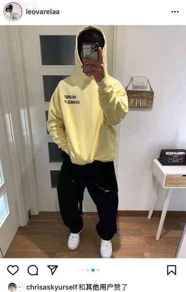 

askyurself 2022s boys and girls hoodies sweatshirts the new high street lemon yellow wash high street old american casual loose hooded sweat, Black