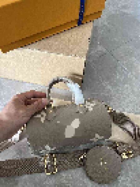 

shopping bags papillon bb crossbody round bucket m46031 elephant grey luxury brand designer women tote travel real leather handbags shoulder, Black