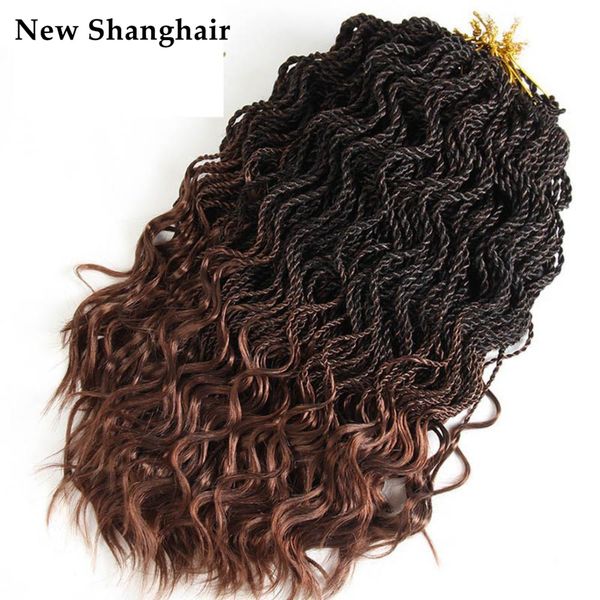 

14'' wavy senegalese twist crochet braid hair wavy ends 35 stands/pack synthetic hair extensions for black women bs24