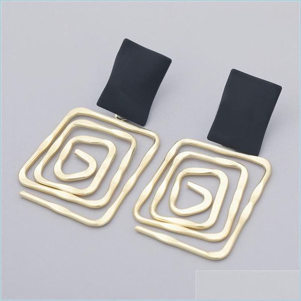 

charm fashion simple metal back shape geometric charm earrings womens creative drop retro party jewelry accessories delivery 2021 dhse dhkgx, Golden