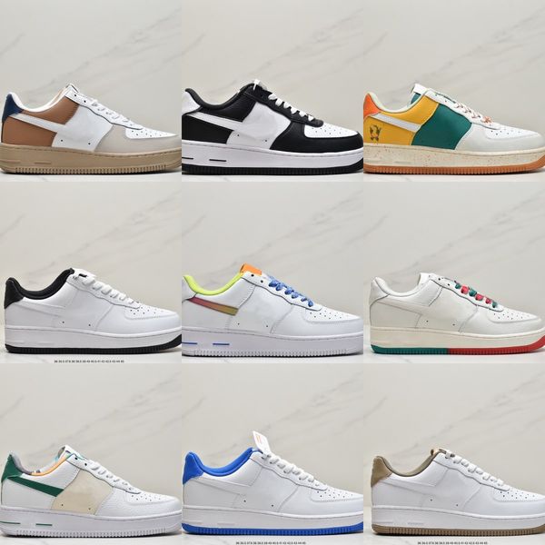 

low 1 low 07 running shoes for men women airforces1s white black flax high sports sneakers size 36-45 us 5.5-11 chunky platform skate shoe c