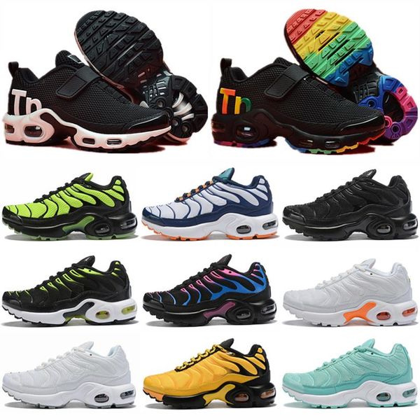 

2022 tn plus running shoes sandals black atlanta cherry black royal digital camo hyper blue bleached bumblebee active fuchsia men kids264p