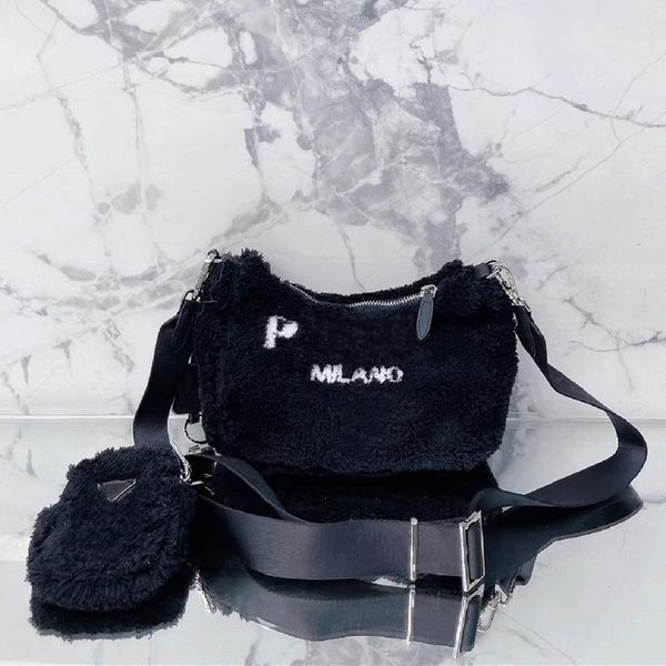 

woman winter fur bags handbag furry designer bag tote bag luxury handbags nylon crossbody chain purse fashion pochette soft warm cross body