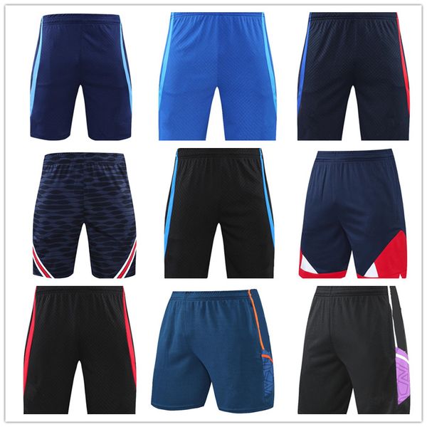 

soccer shorts paris 2022 football club pants zipper pocket summer training pantalones cortos de futbol, Black;red