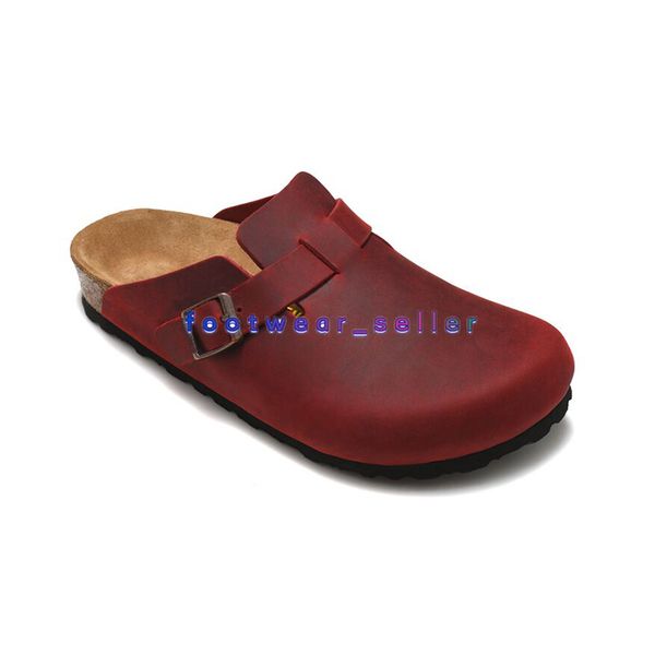 

boston sandals leather bag head pull cork designer slides autumn winter lazy shoes lovers scuffs fashion luxury clogs mens womens loafer sli, Black