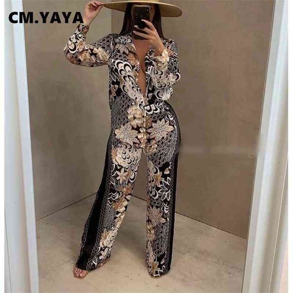 

women's two piece pants cm.yaya autumn winter peacock women's set button up blouse shirt and pants elegant tracksuit two piece fi, White