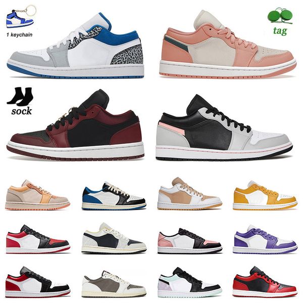

2022 new jumpman 1 1s low basketball shoes mens womens sports unc black toe cactus jack wolf grey bred fragment x reverse mocha outdoor jogg