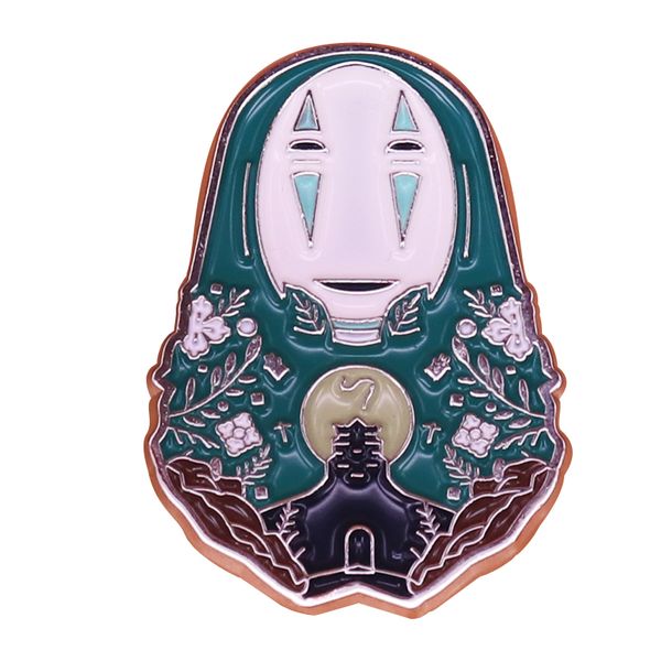 

spring no face enamel pin ghibli anime movie jewelry brooch badges, Blue