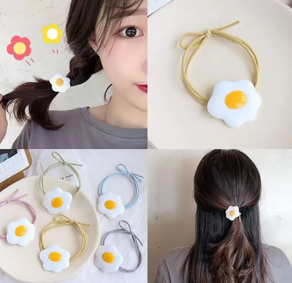 

hair rubber bands cute korea children women elastic hair band sweet yolk ties rope girl scrunchy kids ponytail holder fashion designs dhdmf, Pink