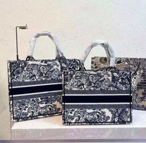 

designer totes fashion woman bag canvas screen print luxury black letter handbags design shoulder bags lady cowboy purse 41cm 36cm