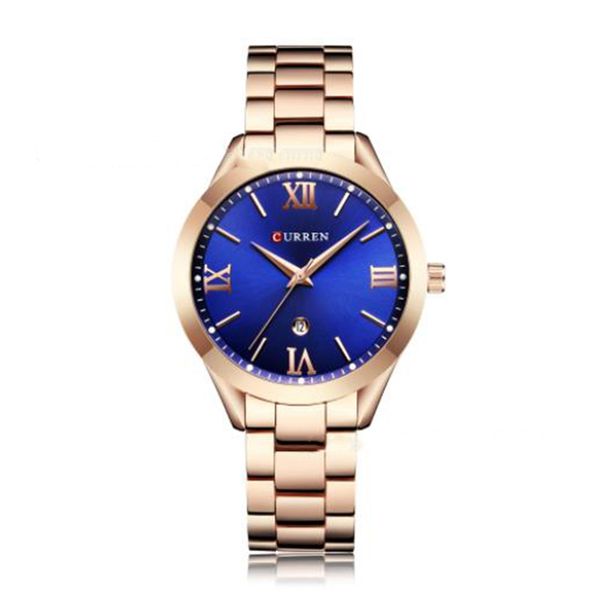 

calendar alloy waterproof steel belt fashion ladies watch, Slivery;golden