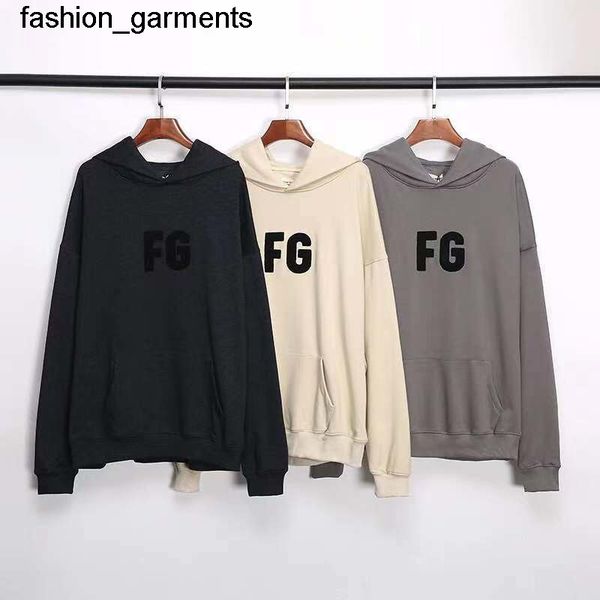 

men's hoodies essential high street season chest towel embroidered fog rich circle men's and women's hoodie, Black