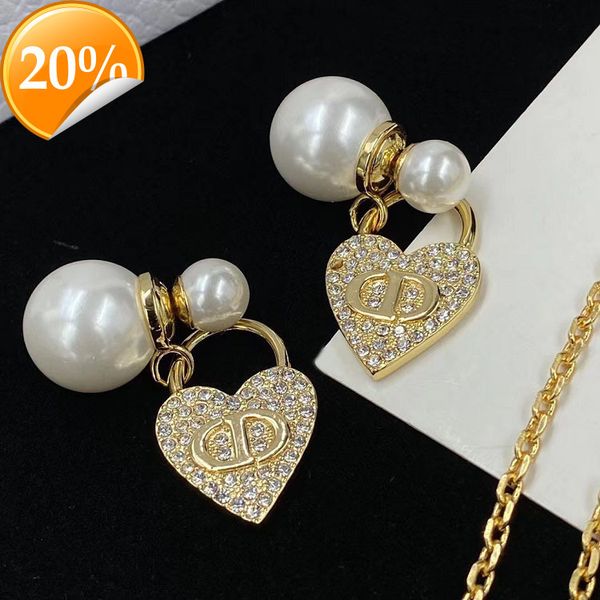 

high-end fashion design women's necklace d home di full diamond love pendant double layer trend simple versatile, Silver