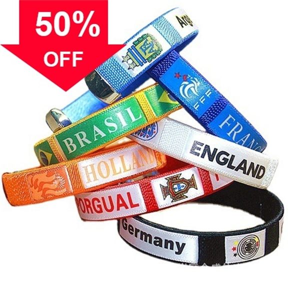 

designer bracelets latest world cup football fans qatar souvenir brazil argentina germany france england bracelet, Black