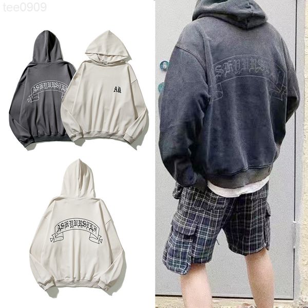 

askyurself 22ss boys and girls hoodies sweatshirts the new high street american high street distressed 3m reflective loose pullover sweater, Black